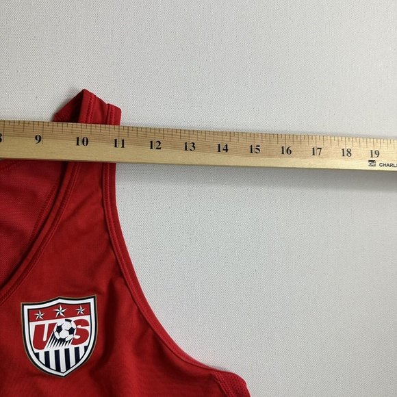 Nike Dri-Fit Pro Combat Fitted US Soccer Tank Top Women's Size XL Red Run Active - Picture 7 of 10